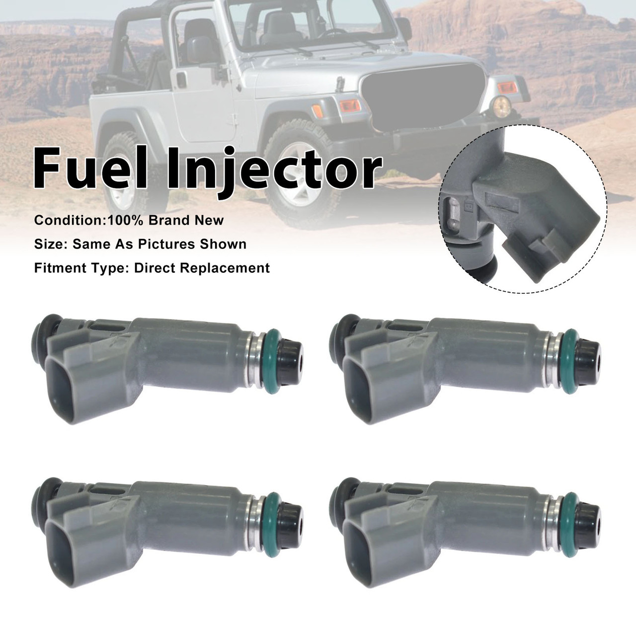 4Pcs Fuel Injector For Jeep TJ Wrangler 05-06 Liberty 2004-2005 53013656AA