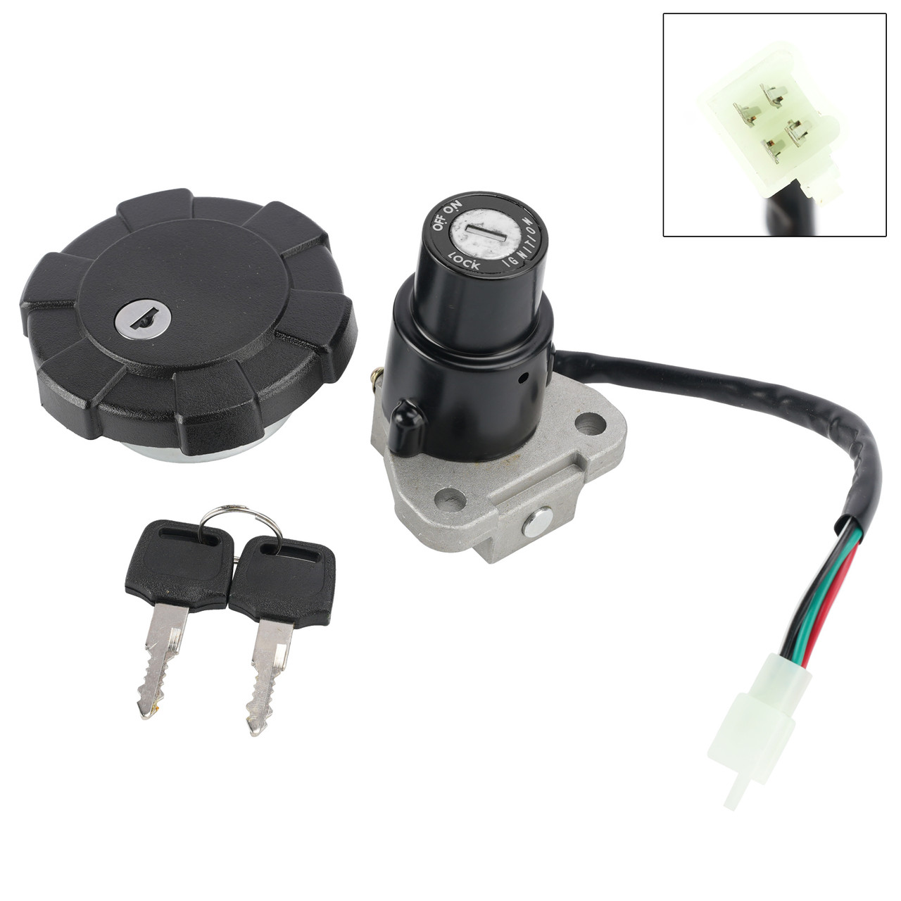 4-Wire Ignition Switch Fuel Cap Lock Set For Yamaha DT 125R DT125R 1987-2002