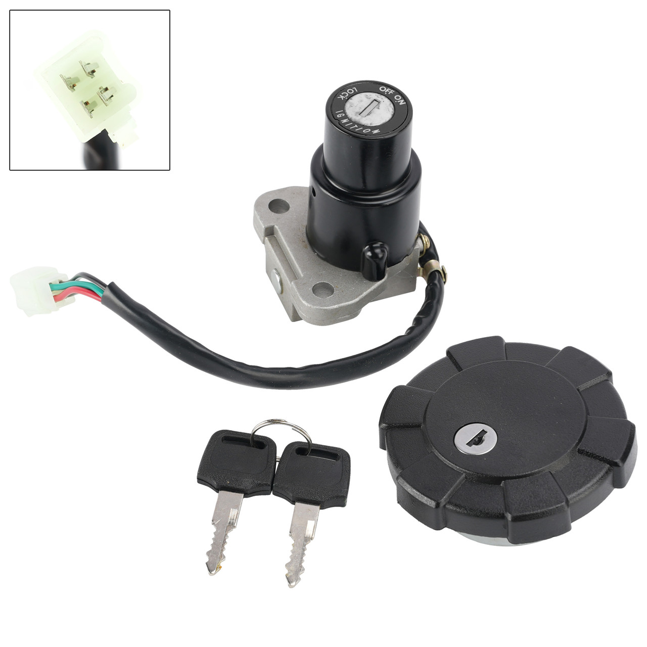 4-Wire Ignition Switch Fuel Cap Lock Set For Yamaha DT 125R DT125R 1987-2002