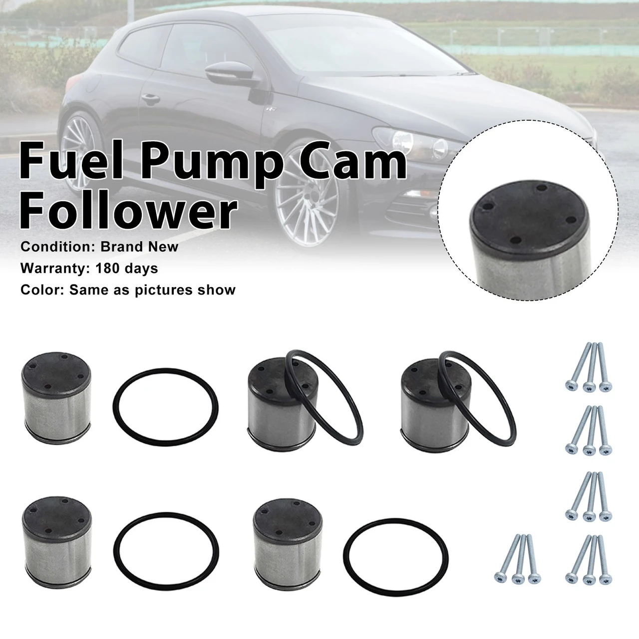 5PCS Fuel Pump Cam Follower Tappet Seal + O-Ring Fit Audi TT 2.0 Fit Seat