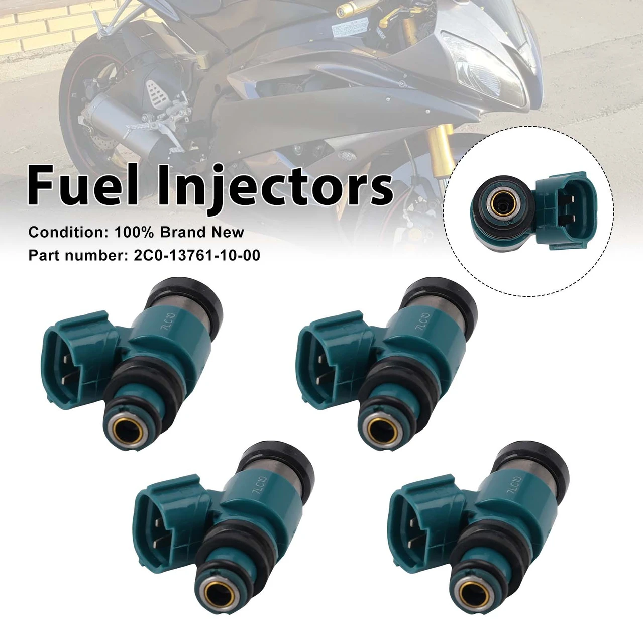 4PC Fuel Injectors 2C0-13761-10-00 For Yamaha YZF R6 06-07 TMAX 15-16