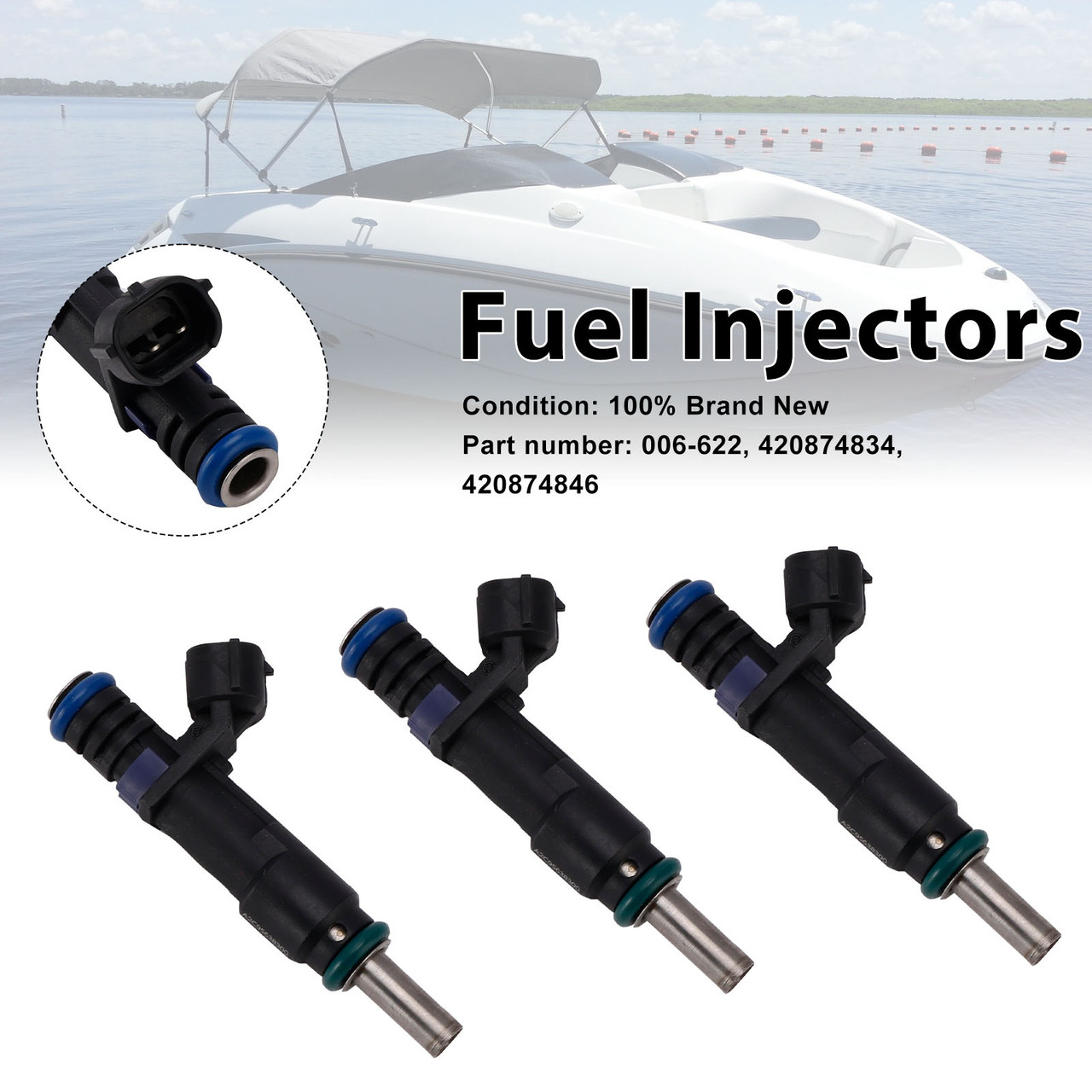 3PC 420874834 Fuel Injectors 420874846 For Sea-Doo GTI 155 GTR 215 RXT 260