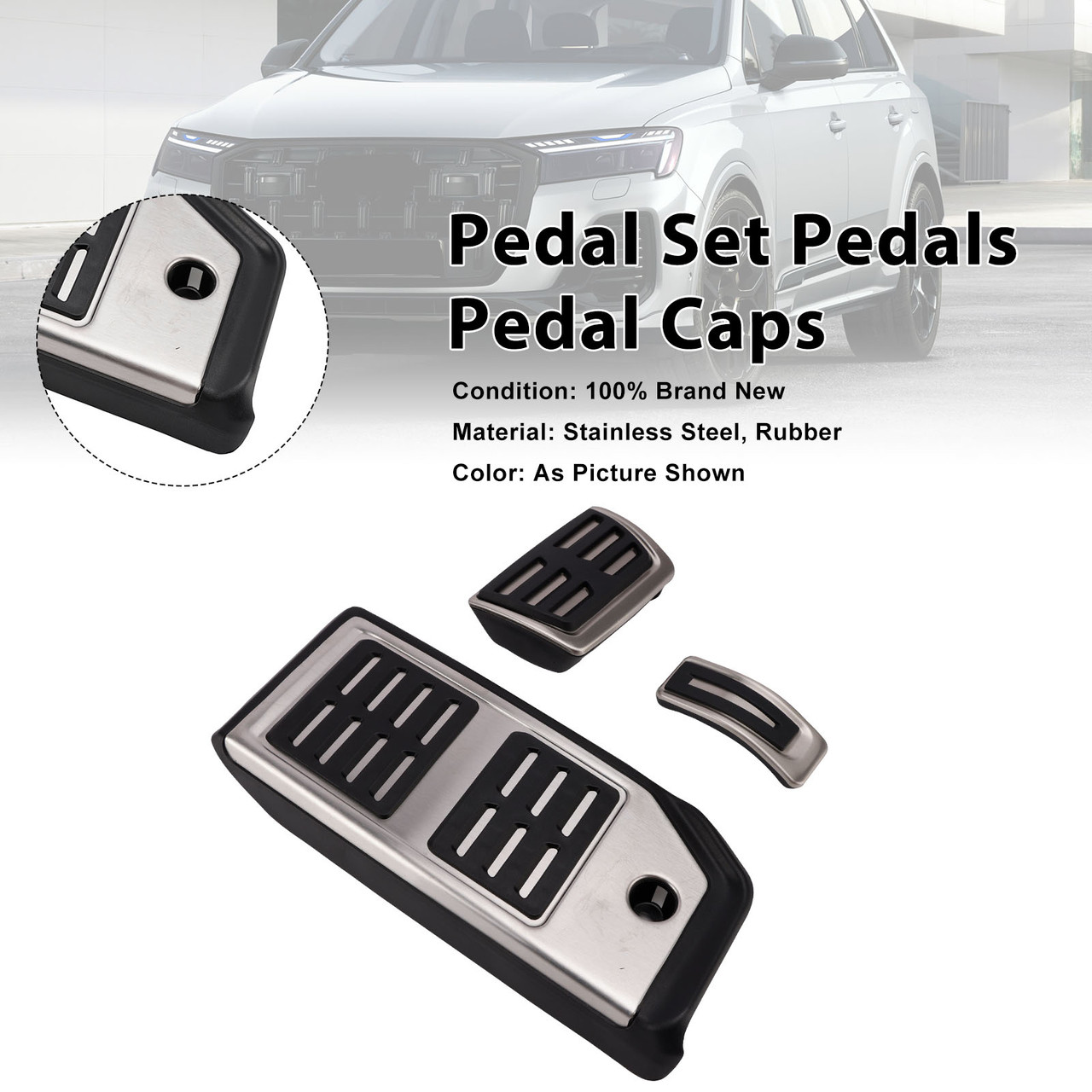 Pedal Set Pedals Pedal Caps For Audi Q7 4MB 2015-2025 Q8 4MN 2018-2025