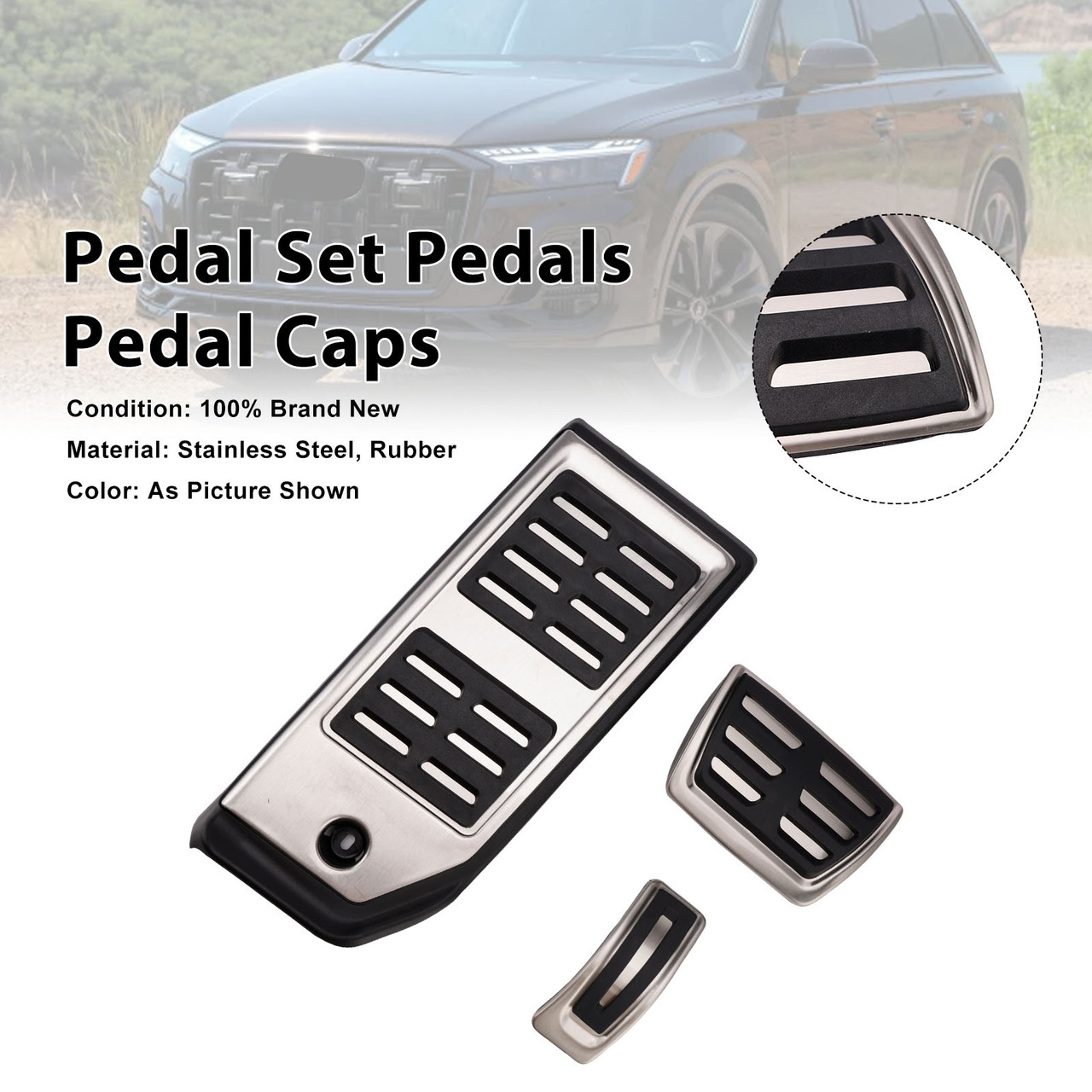 Pedal Set Pedals Pedal Caps For Audi Q7 4MB 2015-2025 Q8 4MN 2018-2025