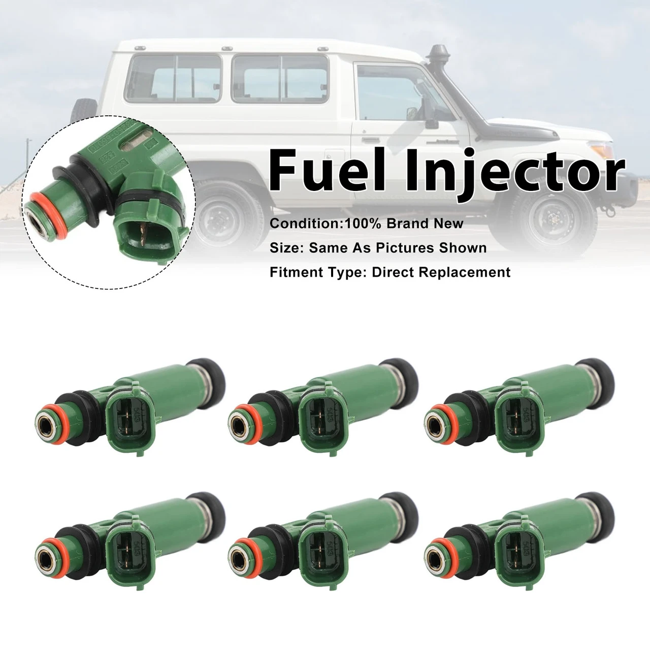 6Pcs Fuel Injector For Toyota Landcruiser FZJ78 1FZ-FE 1999-06 23250-66010