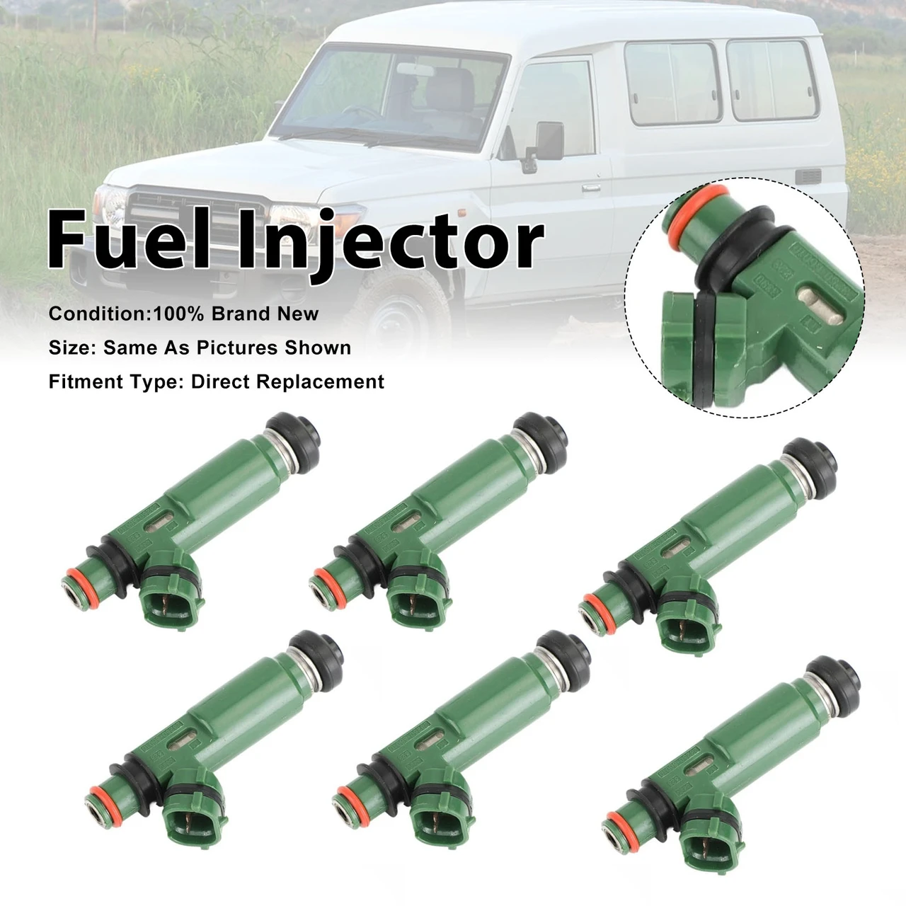 6Pcs Fuel Injector For Toyota Landcruiser FZJ78 1FZ-FE 1999-06 23250-66010