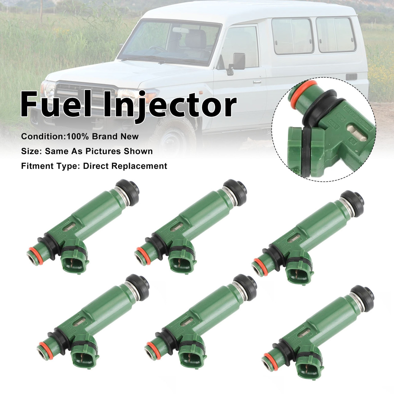 6Pcs Fuel Injector For Toyota Landcruiser FZJ78 1FZ-FE 1999-06 23250-66010