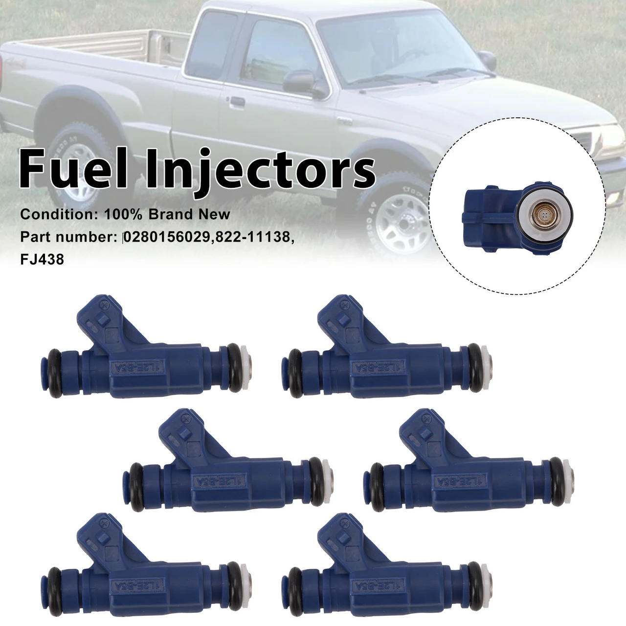 6PC 822-11138 Fuel Injectors â?280156029 For Mercury Mountaineer Ford Ranger Explorer