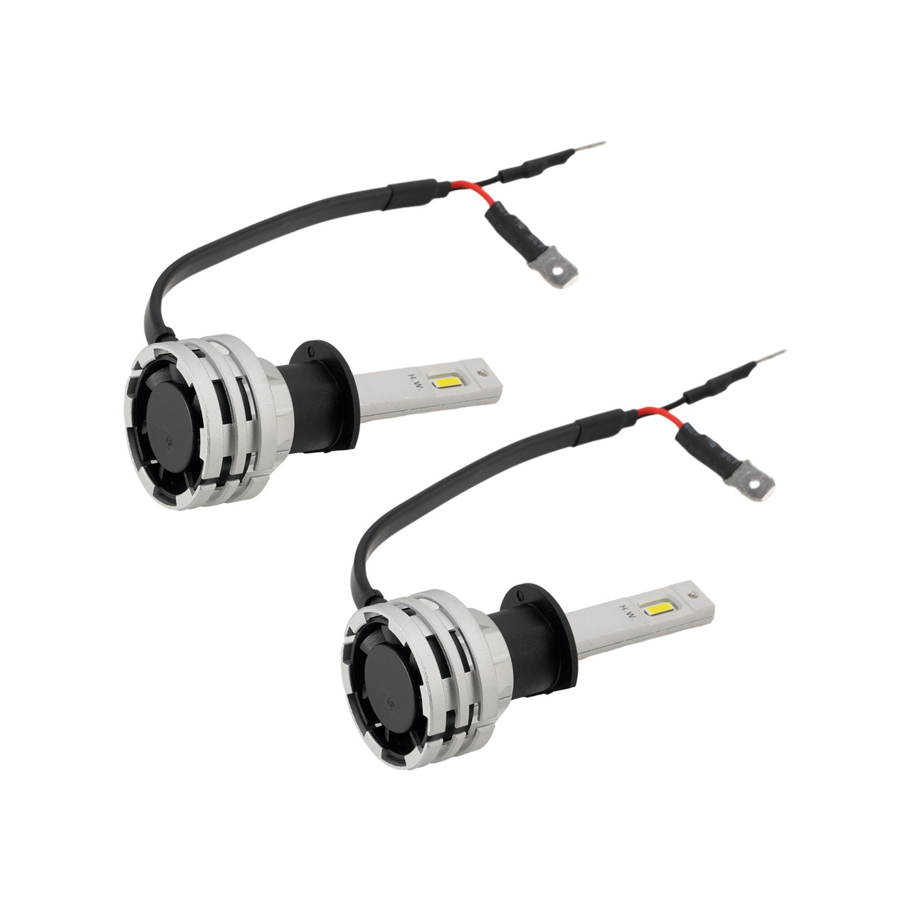LED Headlight Bulb Kit High Low Beam H1 12V 24W 6500K Fan Cooling For HELLA