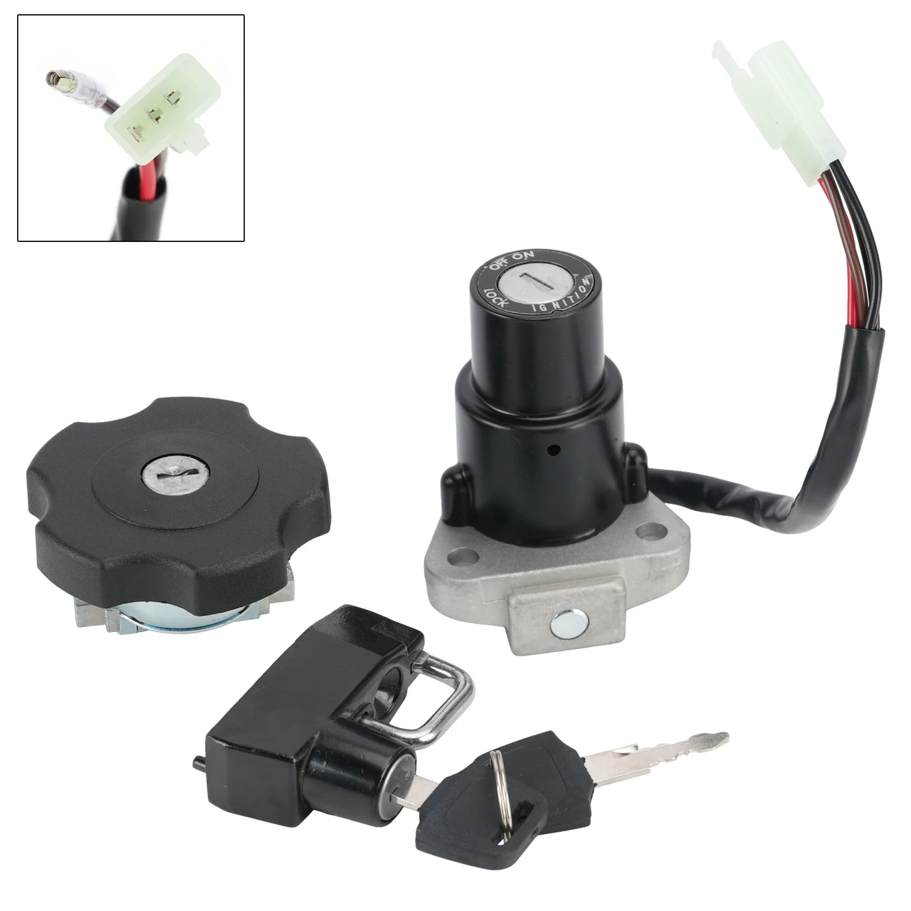 4-Wire Ignition Switch Fuel Cap Helmet Lock Set For Yamaha XT 600K XT600 91-94
