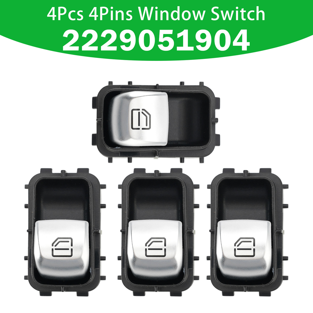 4Pcs 4Pins Window Switch 2229051904 for Mercedes-Benz W213 W222 E300 S500 S600