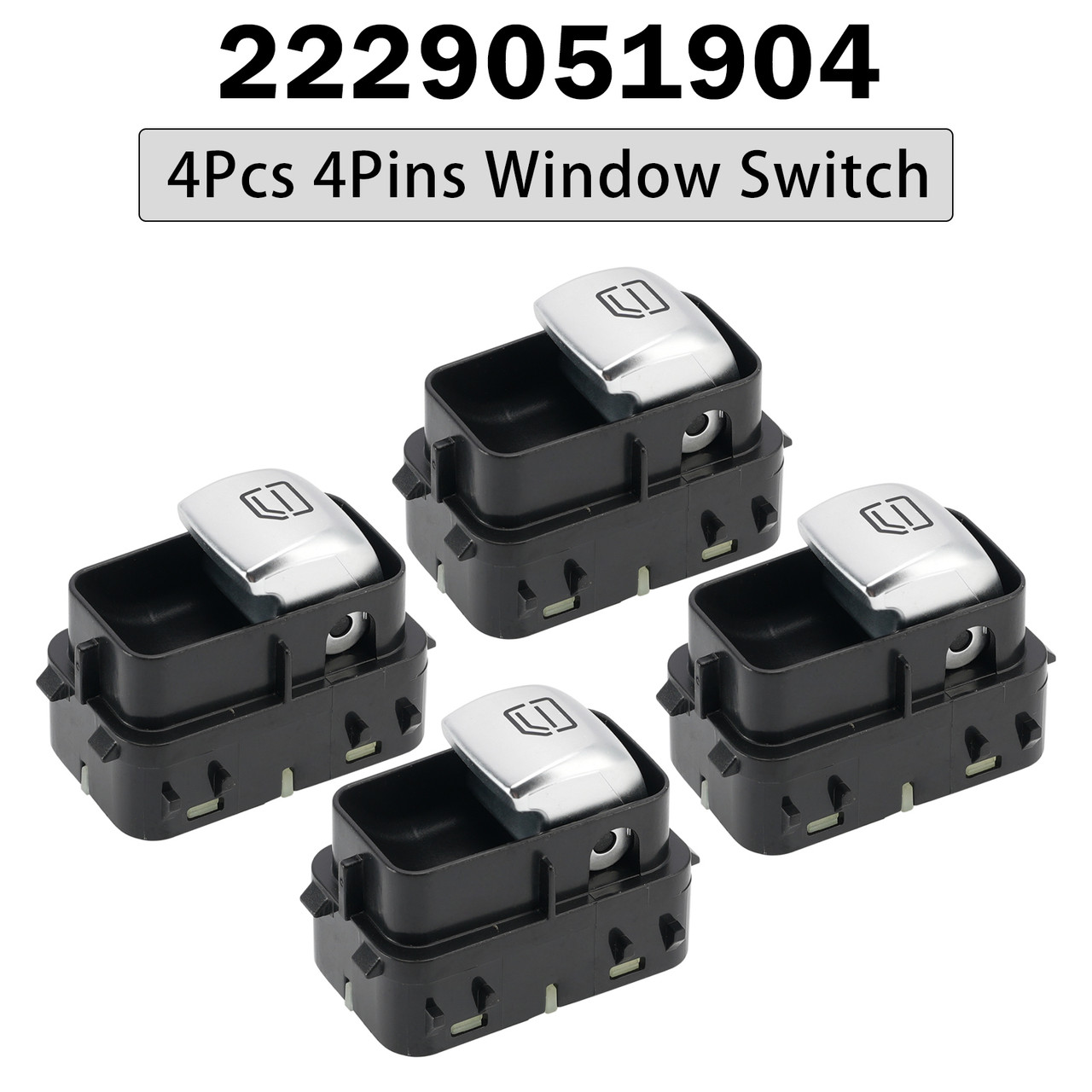 4Pcs 4Pins Window Switch 2229051904 for Mercedes-Benz W213 W222 E300 S500 S600