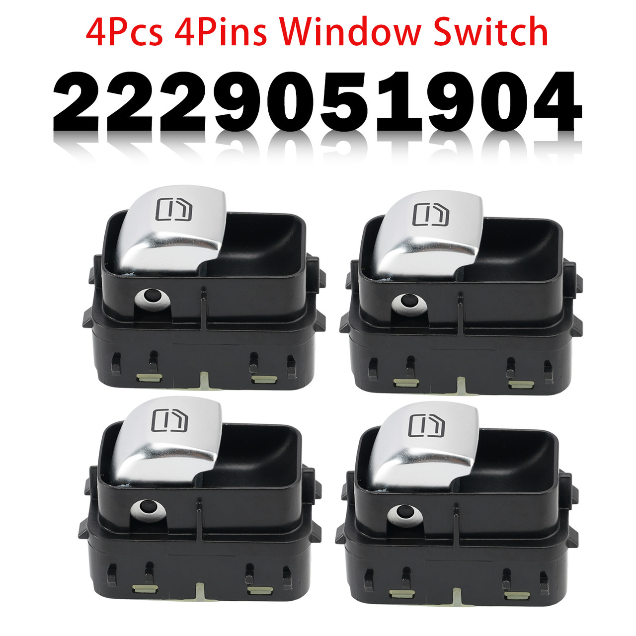 4Pcs 4Pins Window Switch 2229051904 for Mercedes-Benz W213 W222 E300 S500 S600