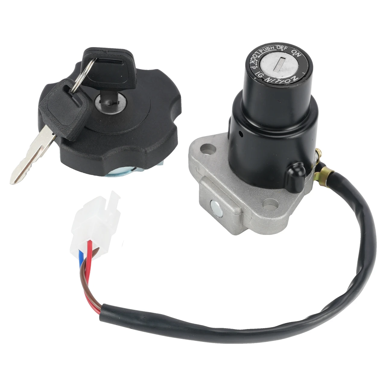 3-Wire Ignition Switch Fuel Cap Lock Set For Yamaha FJ600 1984-1985/1989-1990