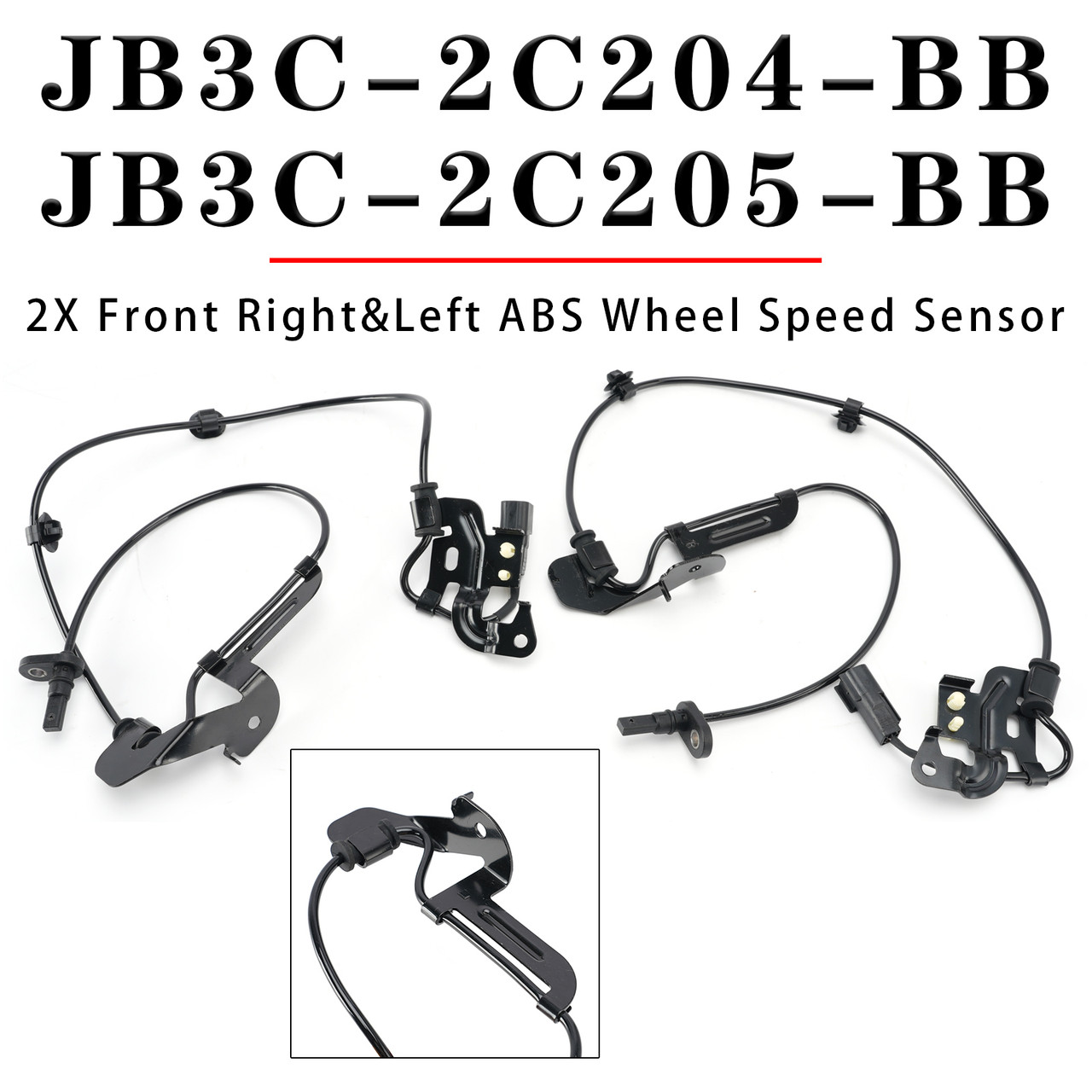 2X Front Right&Left ABS Wheel Speed Sensor for Ford JB3C-2C204-BB JB3C-2C205-BB
