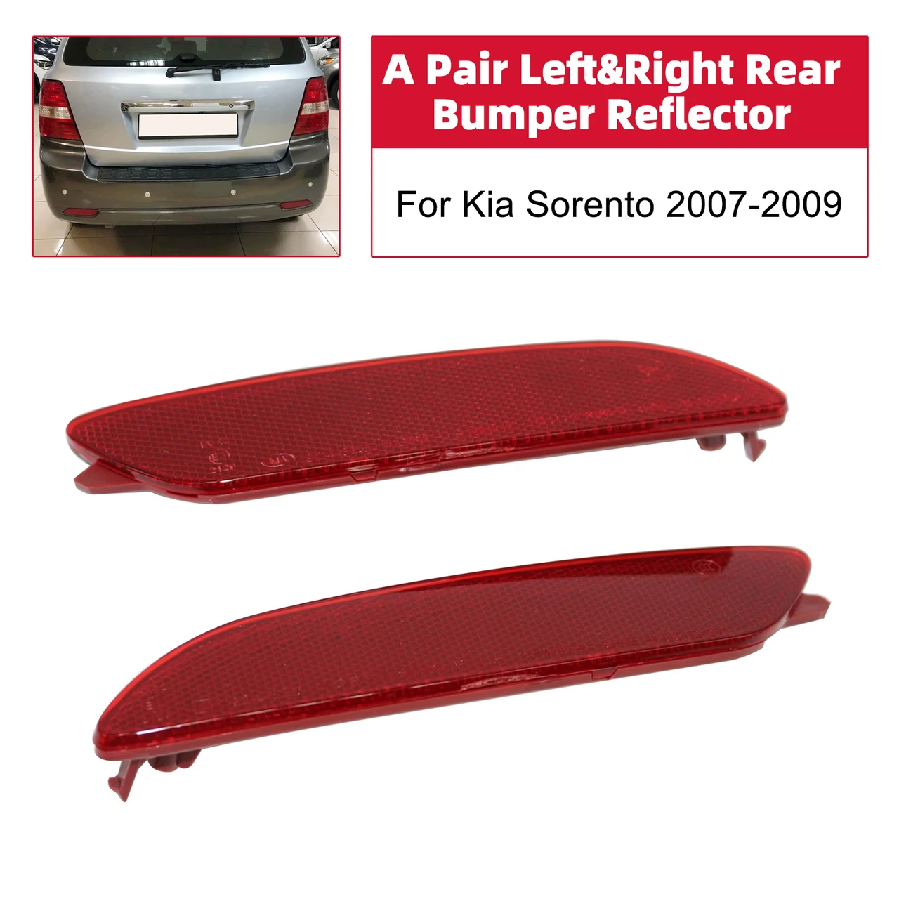 A Pair Left&Right Rear Bumper Reflector For Kia Sorento 2007-2009