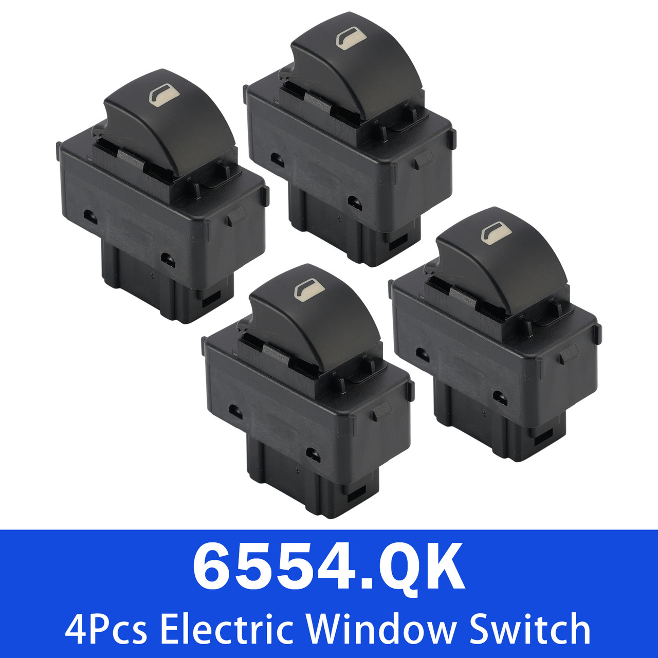 4Pcs Electric Window Switch 6554.QK for Citroen Berlingo 2008-2018 MPV