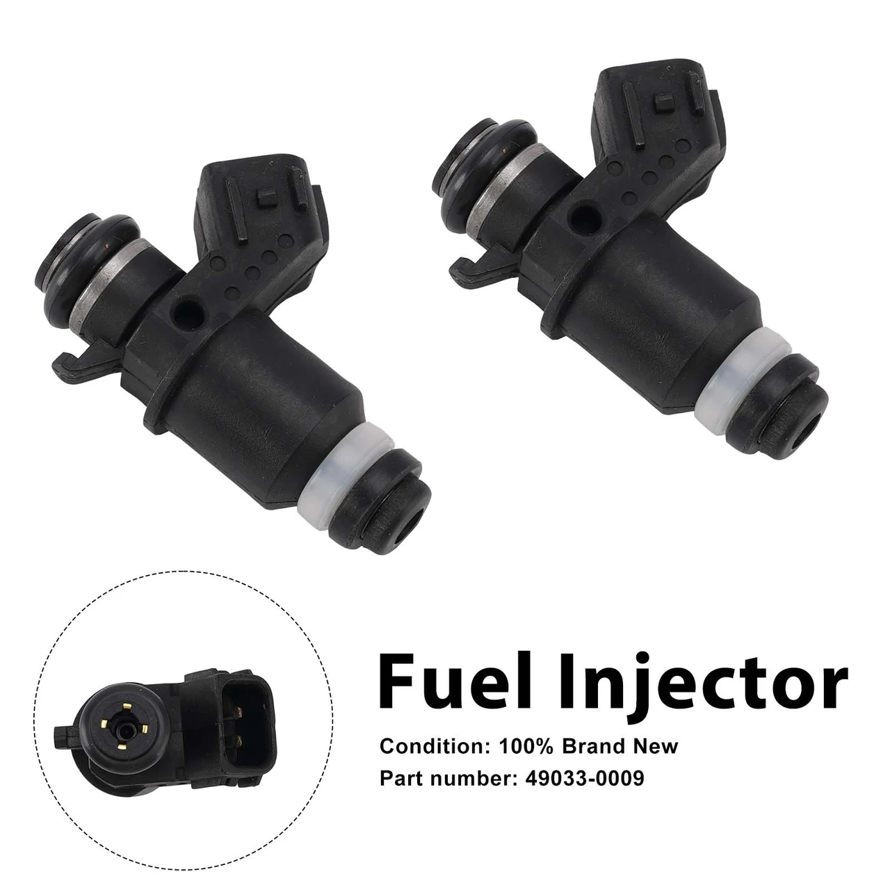 2PC Fuel Injectors 49033-0009 For Kawasaki ZX-6R ZX-6RR ZX636 05-06