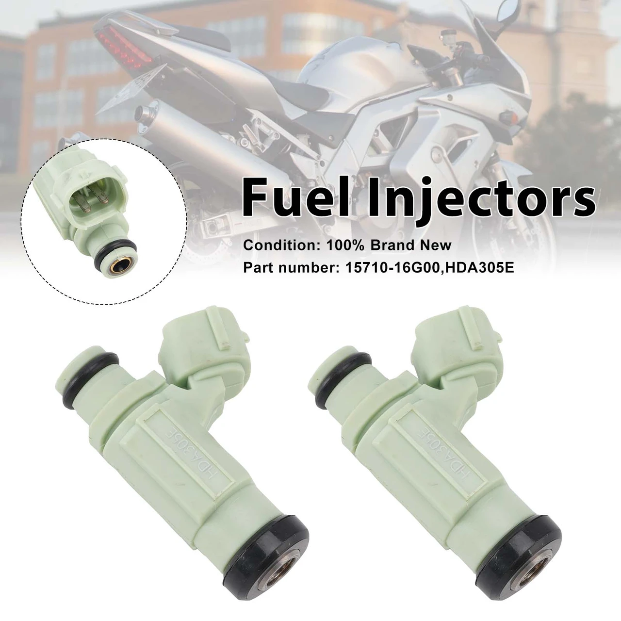 2PC HDA305E Fuel Injectors 15710-16G00 For SUZUKI SV1000 1000S 2003-2007