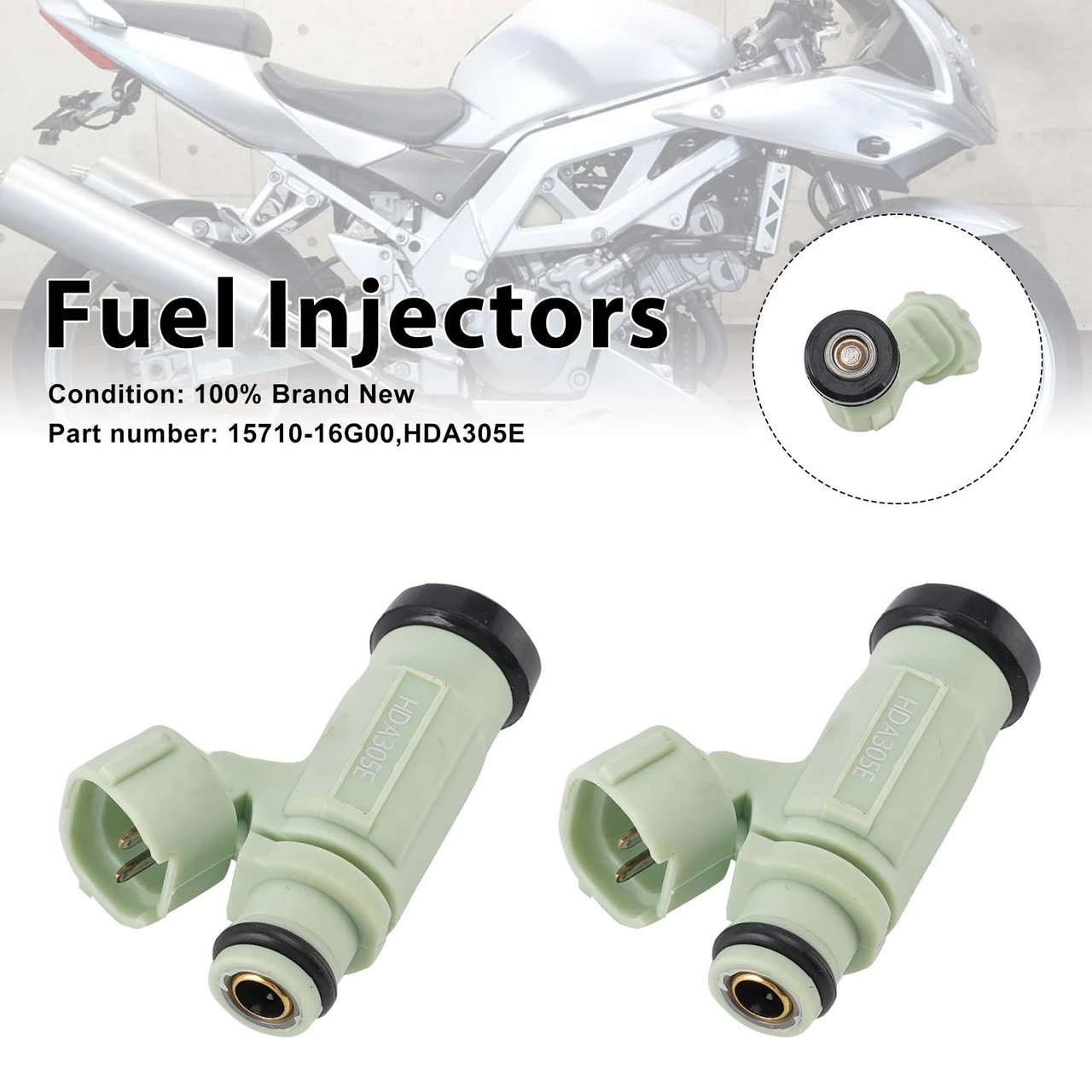 2PC HDA305E Fuel Injectors 15710-16G00 For SUZUKI SV1000 1000S 2003-2007
