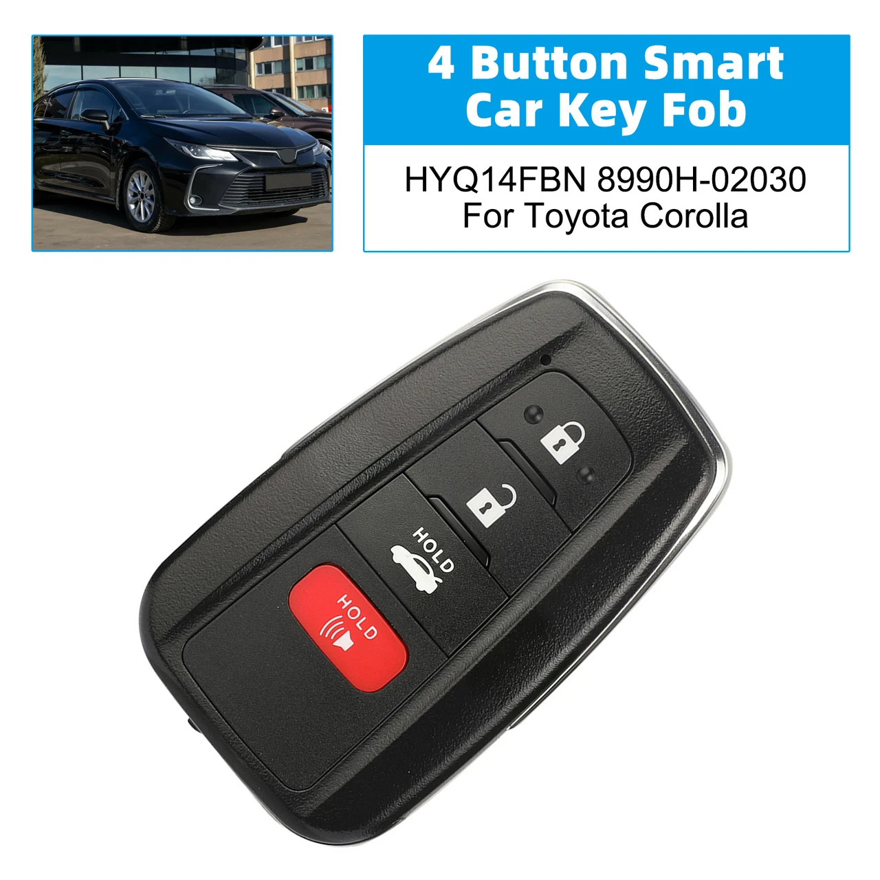 4 Button Car Key Fob HYQ14FBN 8990H-02030 For Toyota Corolla