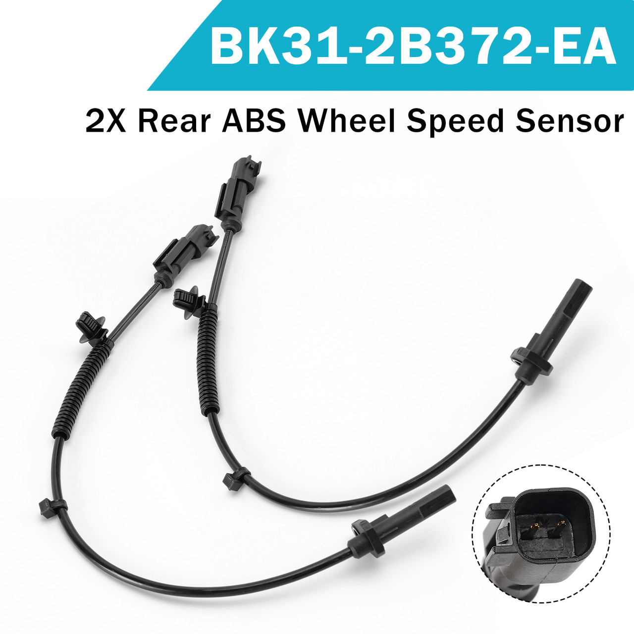 2X Rear ABS Wheel Speed Sensor for Ford Transit 1817687 BK31-2B372-EA
