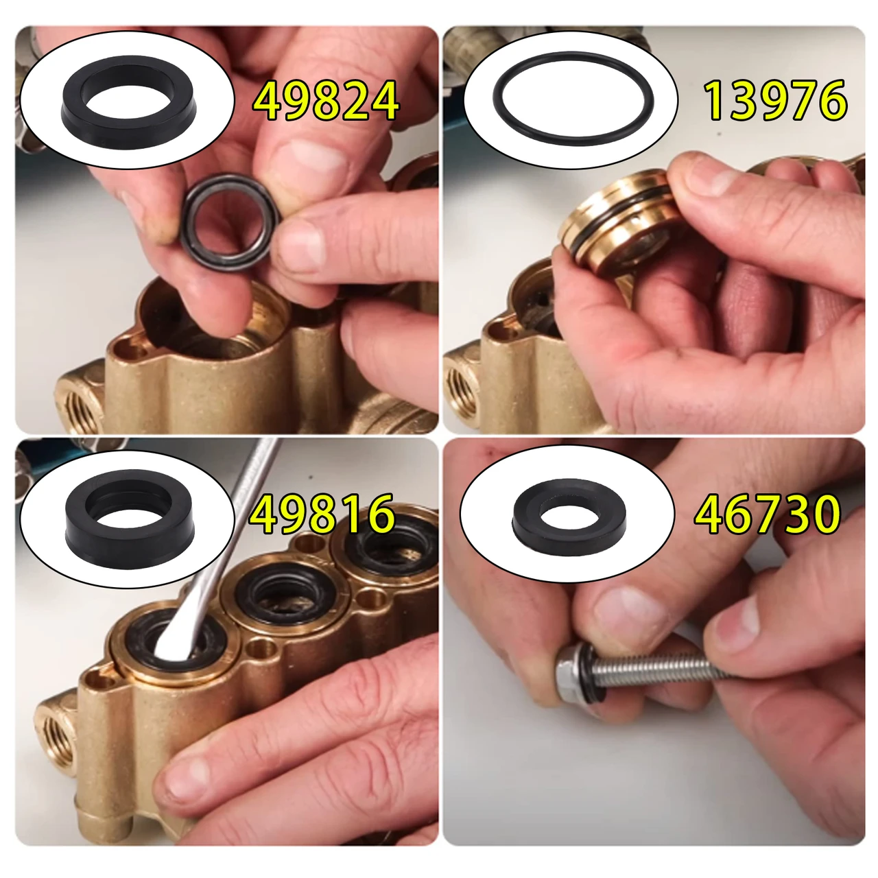 12Pcs 76975 Seal Kit For Cat Pump 4DNX Pumps 4DNX25GSI 4DNX27GSI Seal Kit