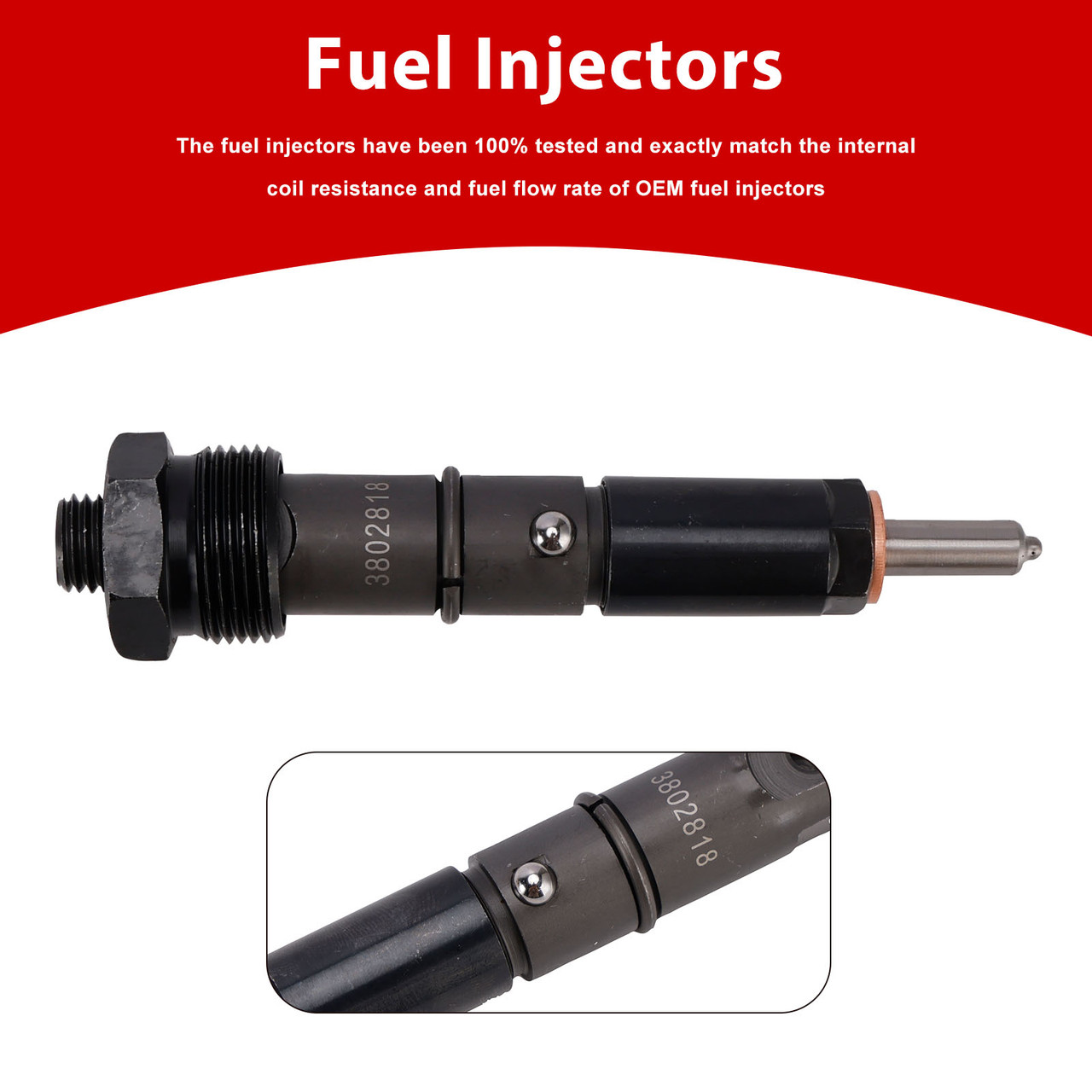 3802818 Fuel Injectors 3802748RX 4089270RX For Cummins Marine 6BTA 5.9L