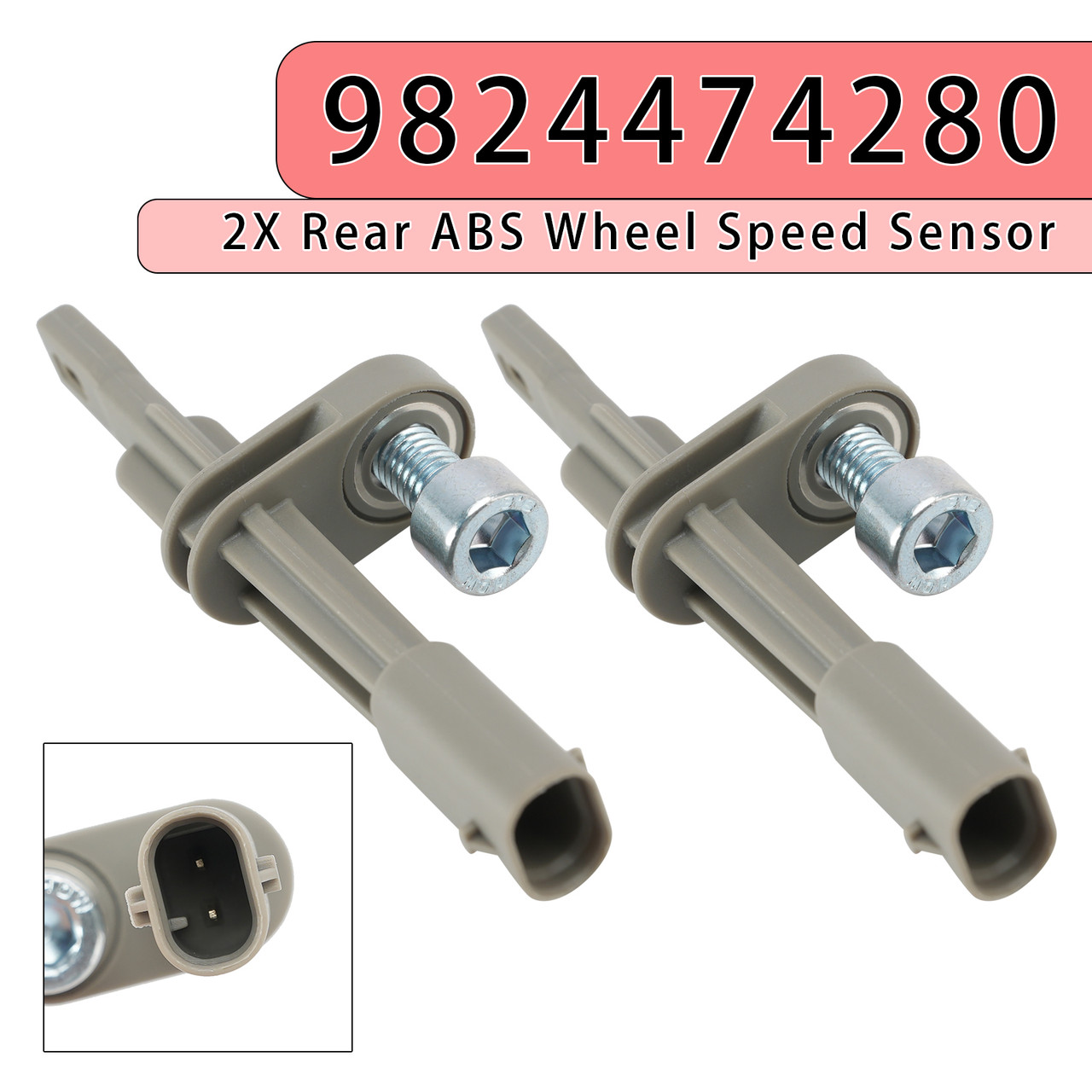 2X Rear Right&Left ABS Wheel Speed Sensor for Citroen 9824474280