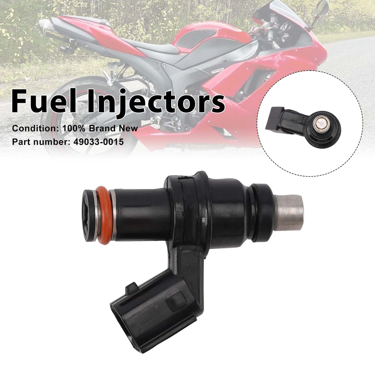 Fuel Injectors 49033-0015  For Kawasaki Ninja ZX6R ZX600R ZX600P 07-12