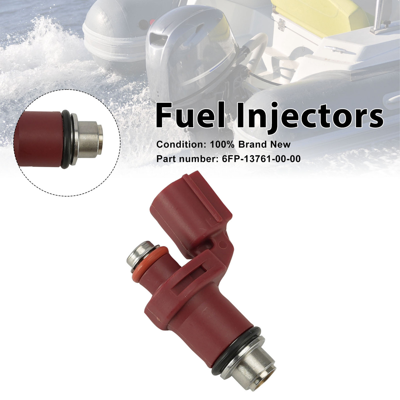 Fuel Injectors 6FP-13761-00-00 For Yamaha Outboard 75HP 90HP