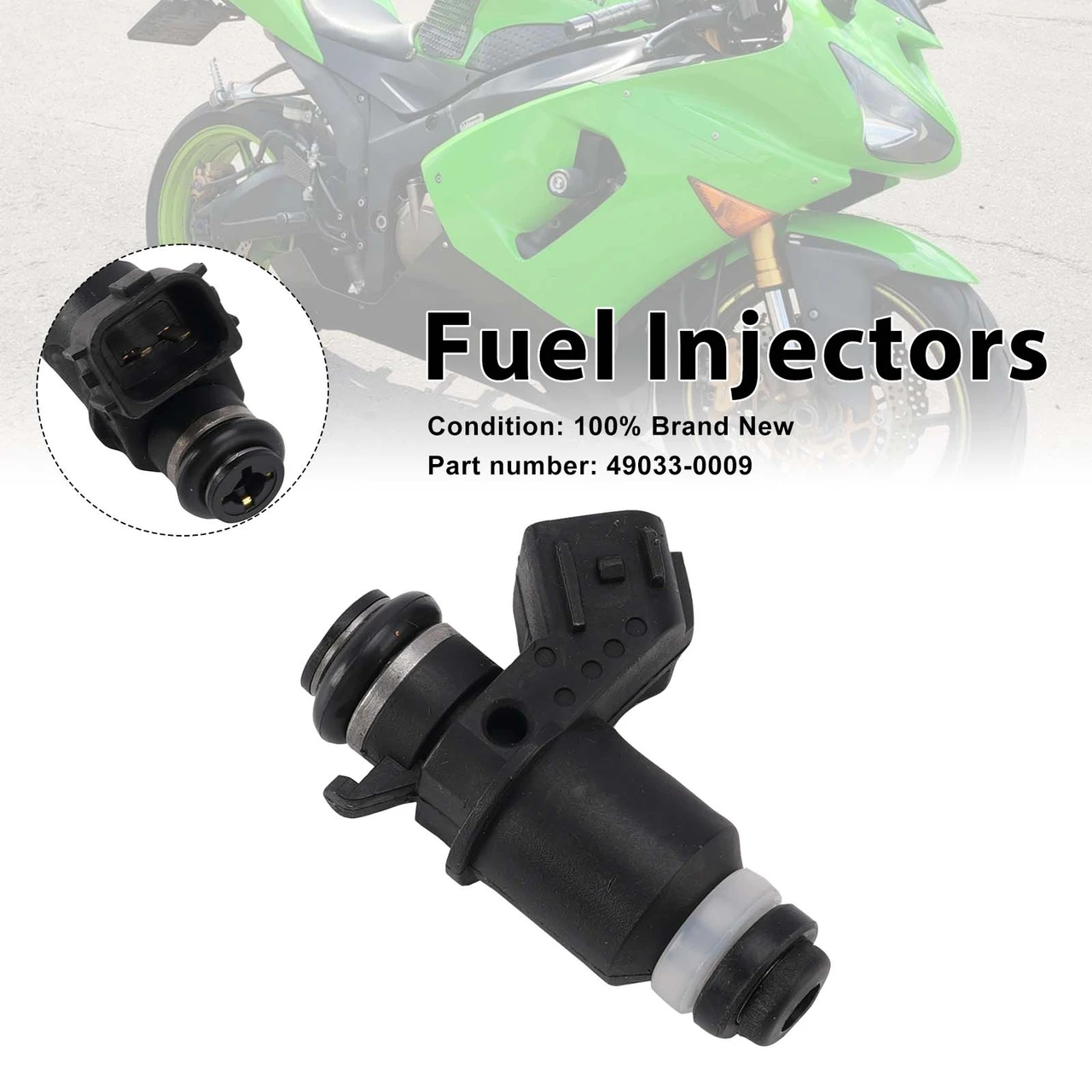 Fuel Injectors 49033-0009 For Kawasaki ZX-6R ZX-6RR ZX636 05-06
