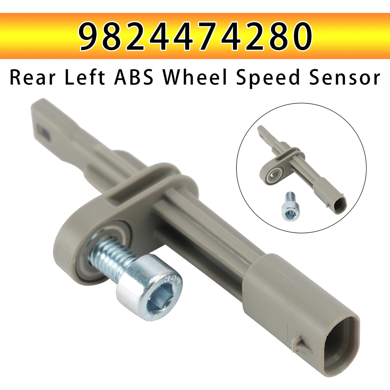 Rear Right or Left ABS Wheel Speed Sensor for Citroen 9824474280