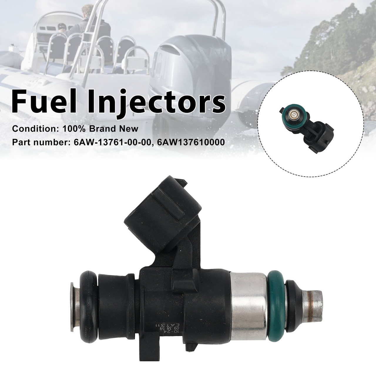 Fuel Injectors 6AW-13761-00-00 For Yamaha Outboard 225/250/300/350HP