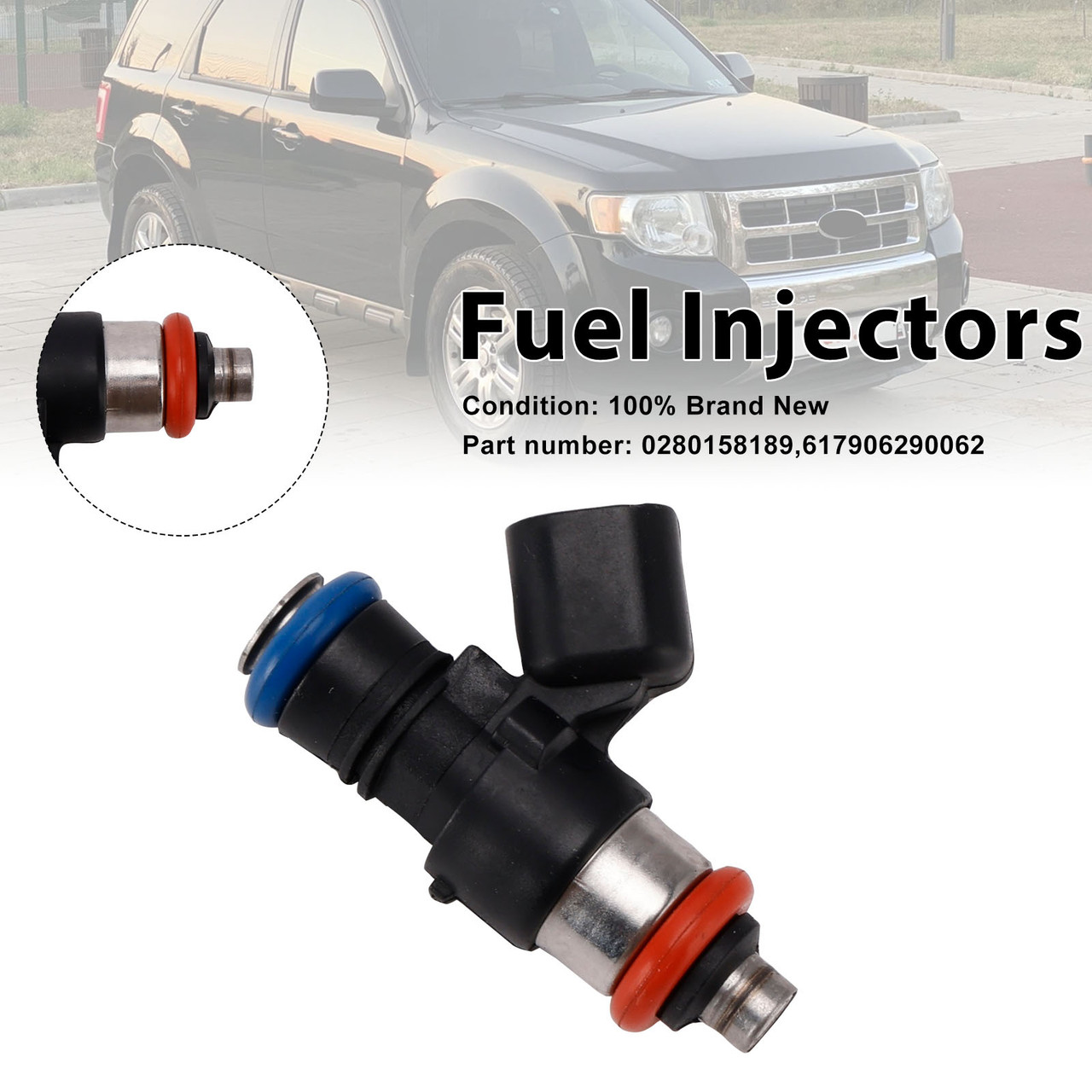 617906290062 Fuel Injectors 0280158189 For Mercury Mariner Ford 3.0L