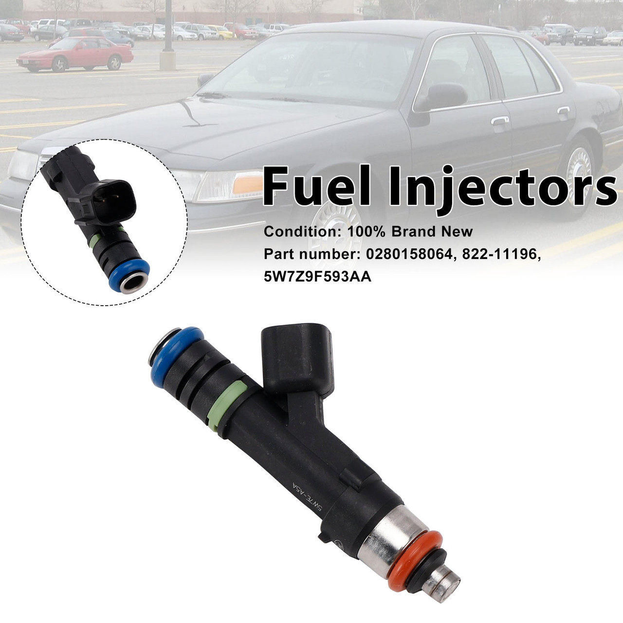 5W7Z9F593AA Fuel Injectors 0280158064 For Mercury Grand Marquis Ford
