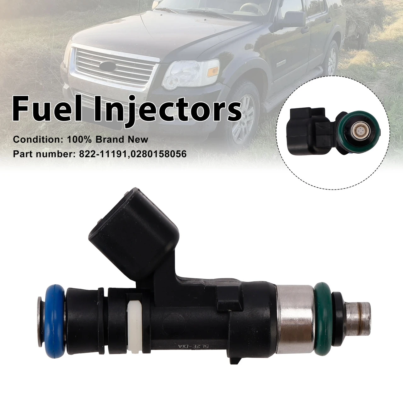 822-11191 Fuel Injectors 0280158056 For Mercury Mountaineer Ford
