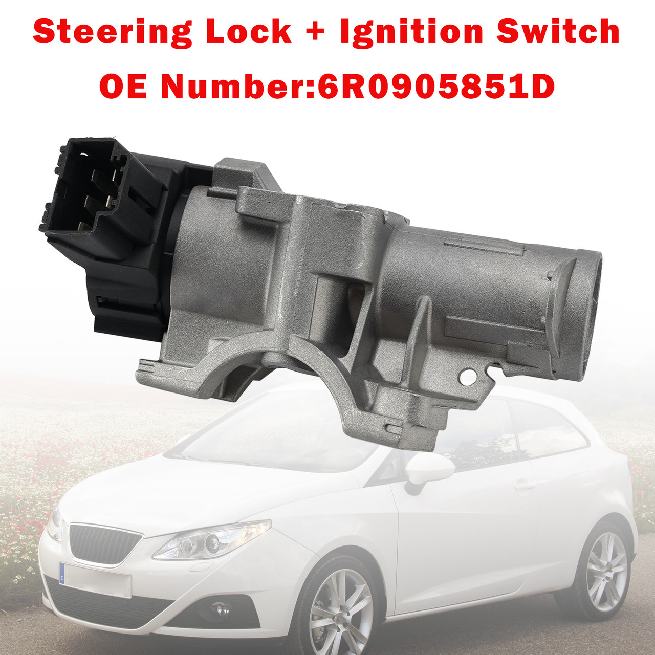 Steering Lock + Ignition Switch 6R0905851D For Seat Ibiza Skoda Citigo