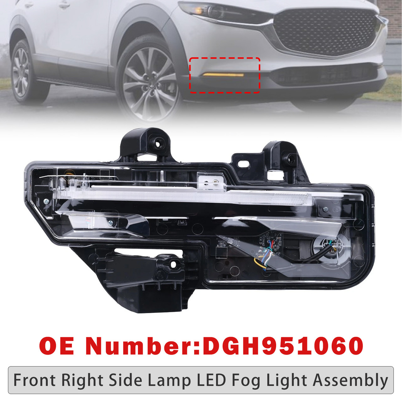 Front Right Side Lamp LED Fog Light Assembly DGH951060 For Mazda CX30 2020-2023
