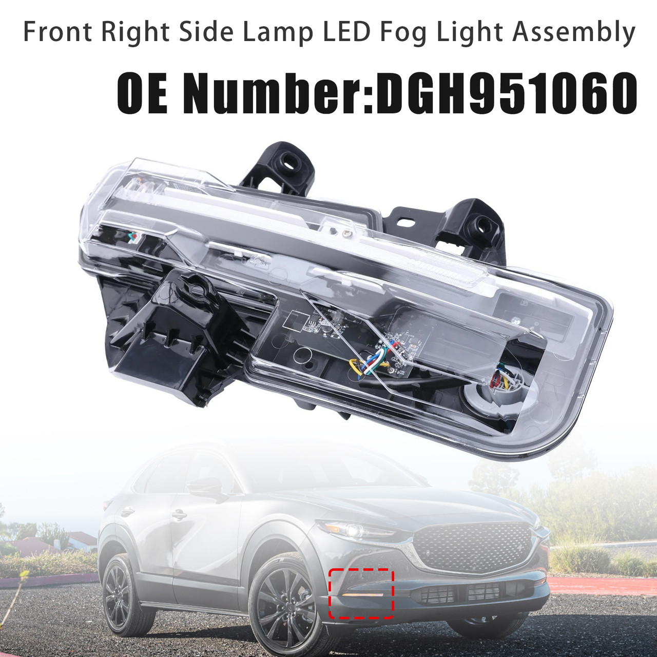 Front Right Side Lamp LED Fog Light Assembly DGH951060 For Mazda CX30 2020-2023