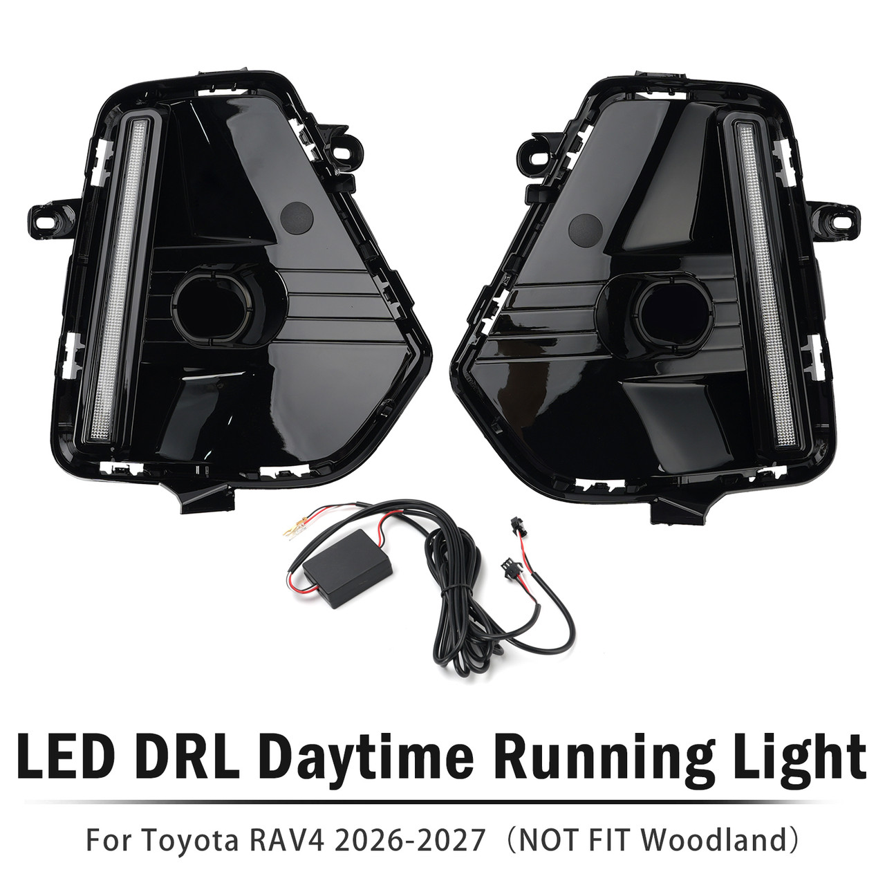 Pair Front Bumper LED DRL Daytime Running Light For Toyota RAV4 2026-2027