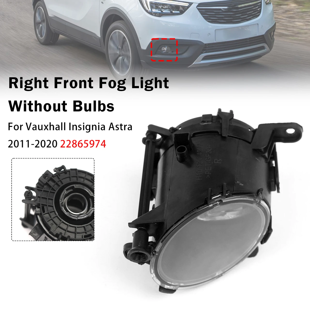 Right Front Fog Light Lamp For Vauxhall Insignia Astra 2011-2020 22865974