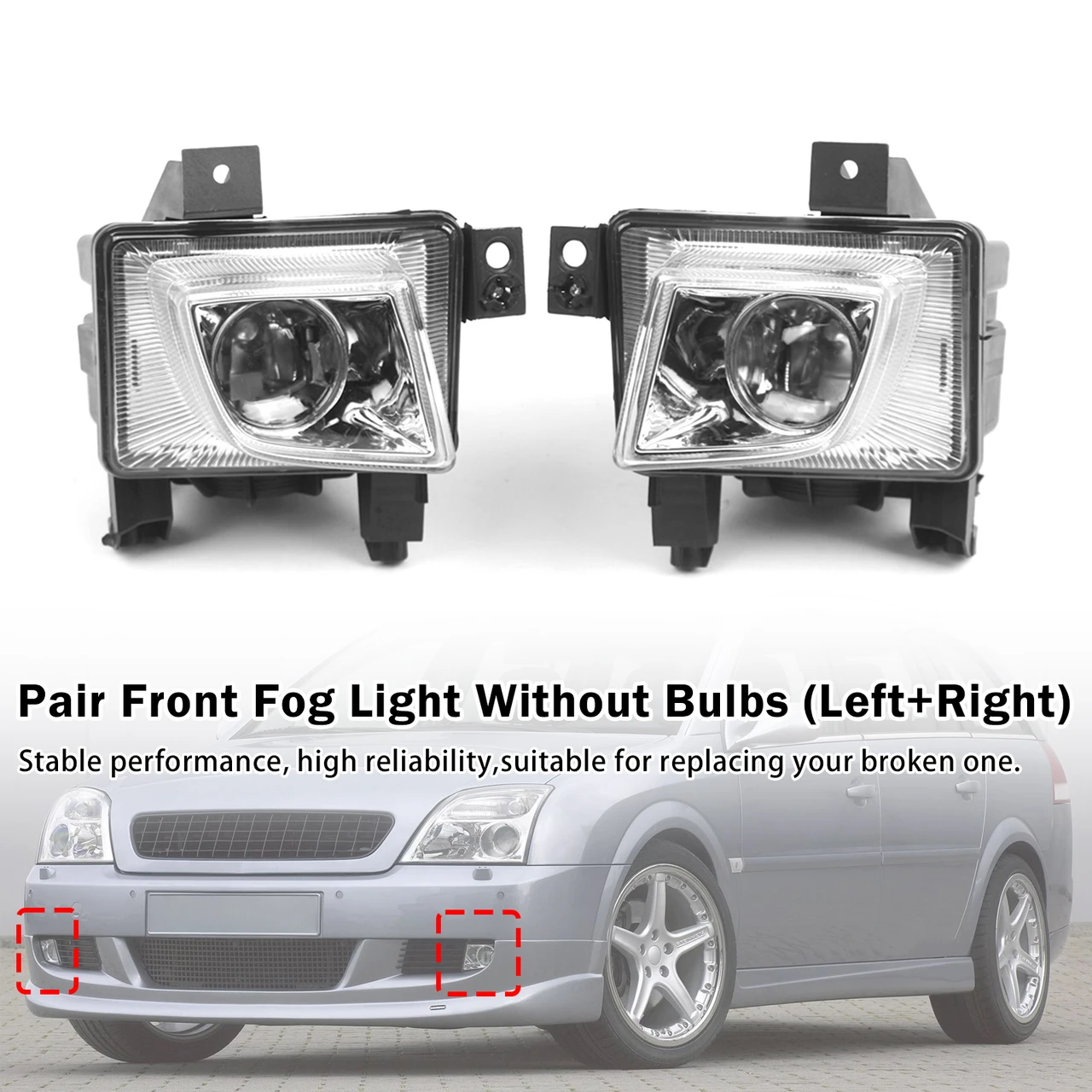 Pair Front Fog Light Lamp For Opel Vectra C 2003-2008 6710033 6710034