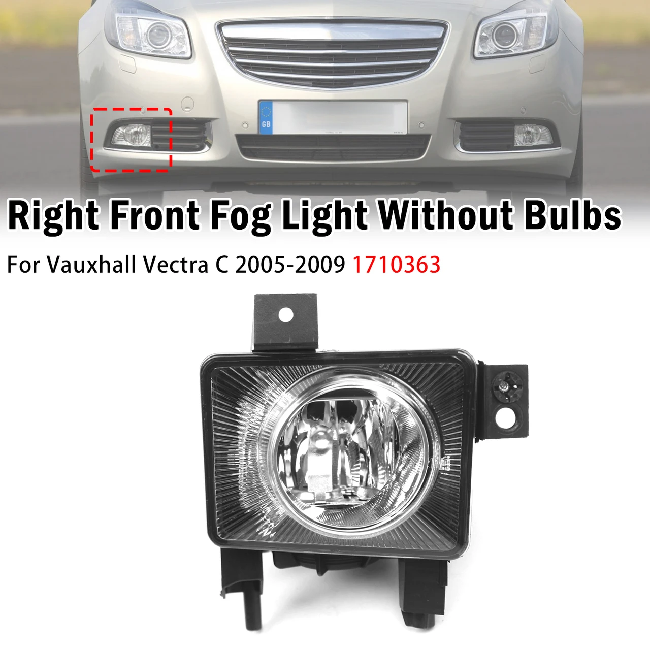 Right Front Fog Light Lamp For Vauxhall Vectra C 2005-2009 1710363