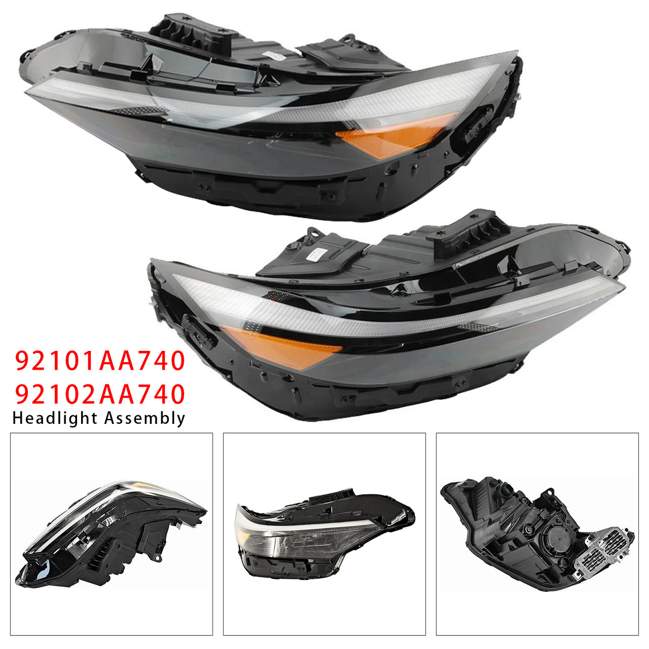 Left+Right LED Headlight Assembly 92101AA740 For Hyundai Elantra 2024-2025
