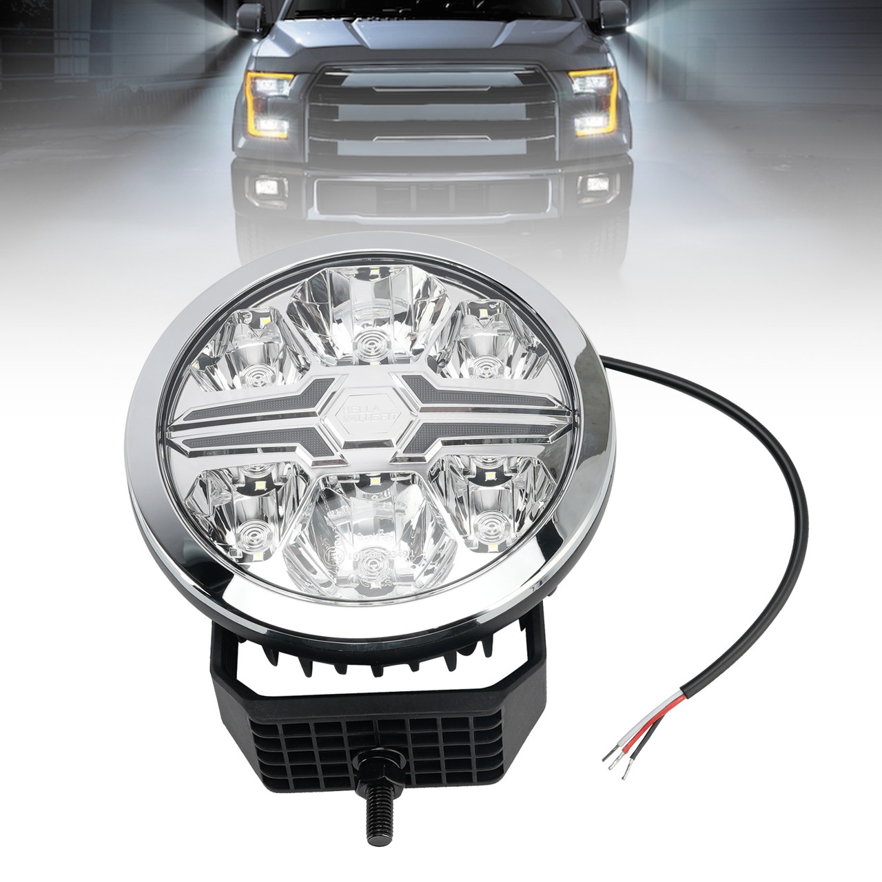 Round Auxiliary Lamp ValueFit 7" Ref.50 12/24V 36W 1800LM 6000K For HELLA