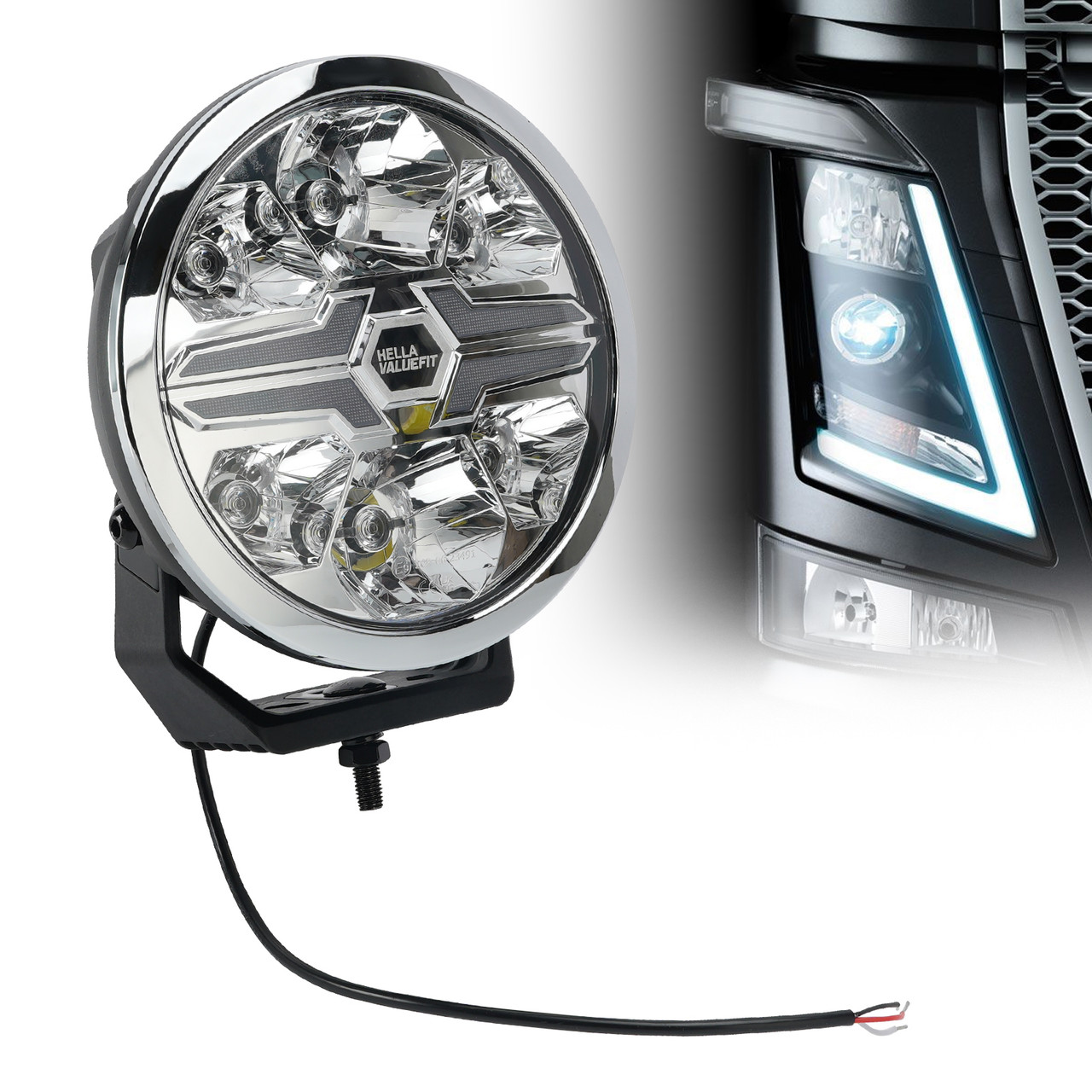 Round Auxiliary Lamp ValueFit 9" Ref.25 12/24V 17W 1700LM 6000K For HELLA
