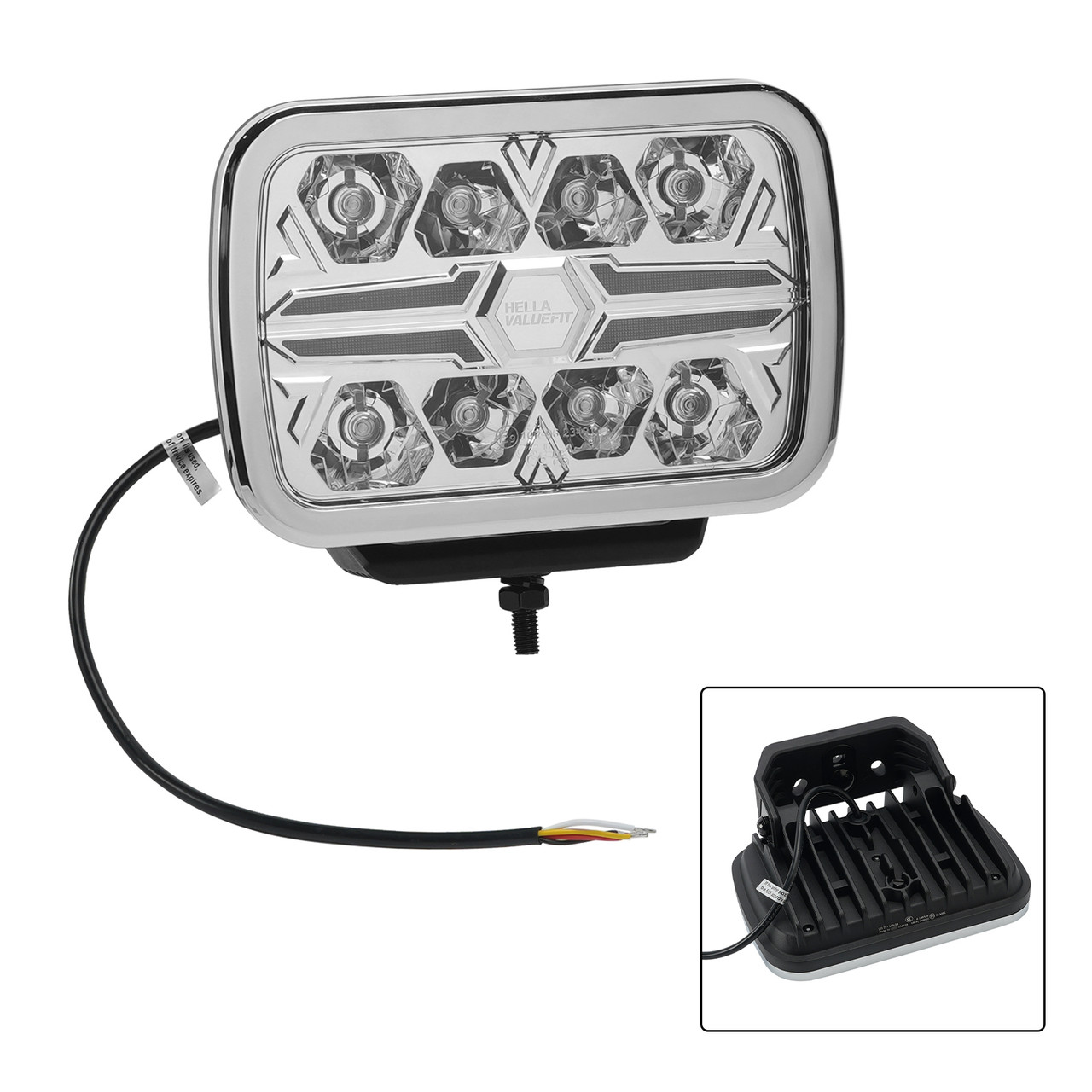 Square Auxiliary Lamp ValueFit 9" Ref.25 12/24V 36W 2600LM 6000K For HELLA