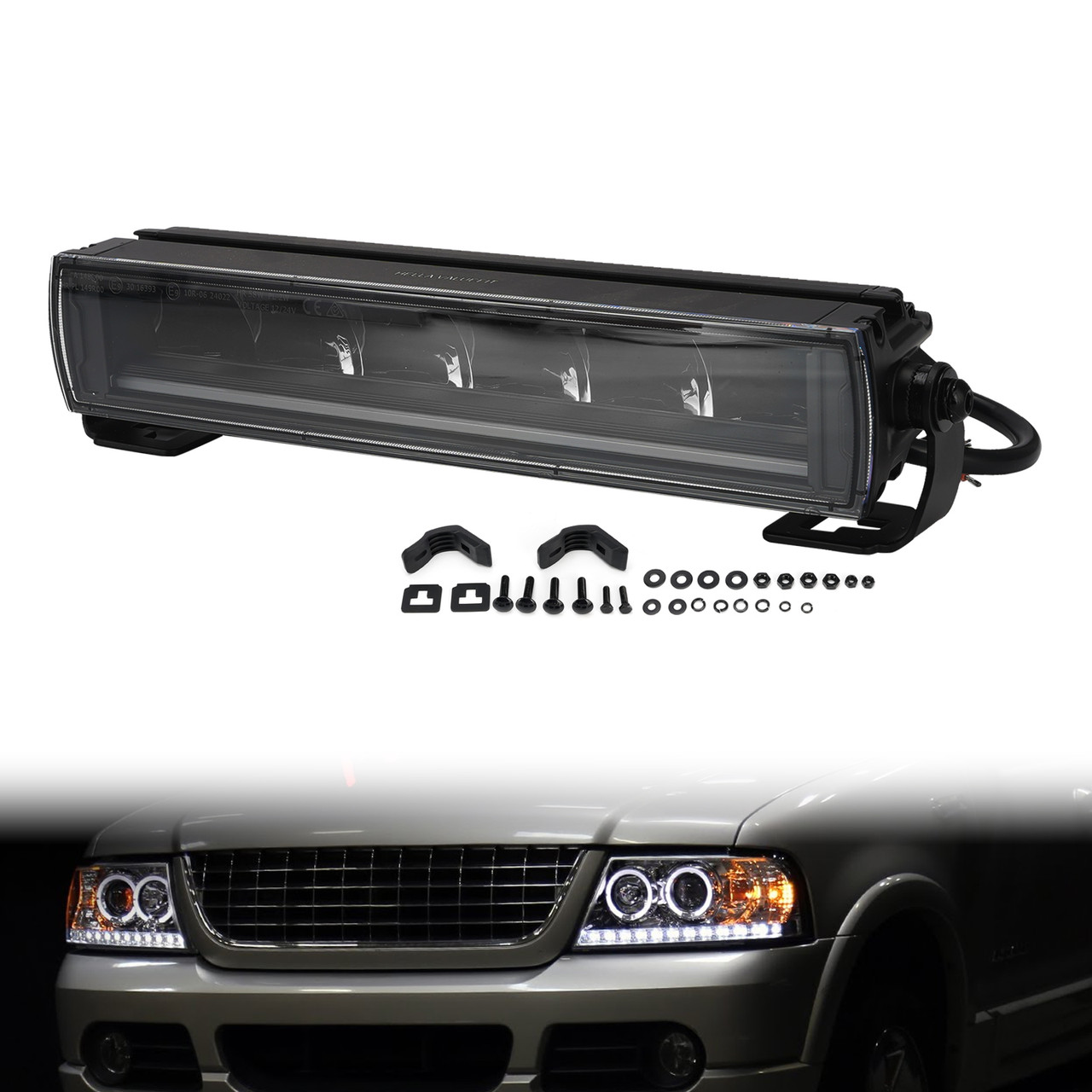 Long Strip Auxiliary Lamp ValueFit 12.6" 12/24V 82W 6000LM 5700K For HELLA