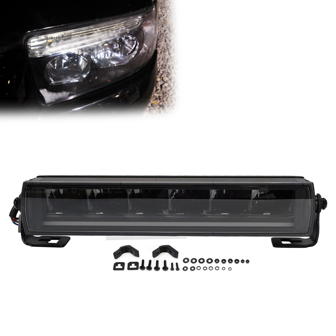 Long Strip Auxiliary Lamp ValueFit 12.6" 12/24V 82W 6000LM 5700K For HELLA